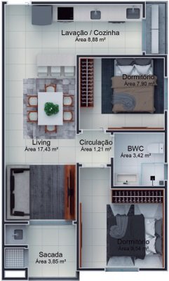 Apartamento Pré Lançamento em Souza Cruz - Brusque - SC - San Pietro Residence em Brusque 