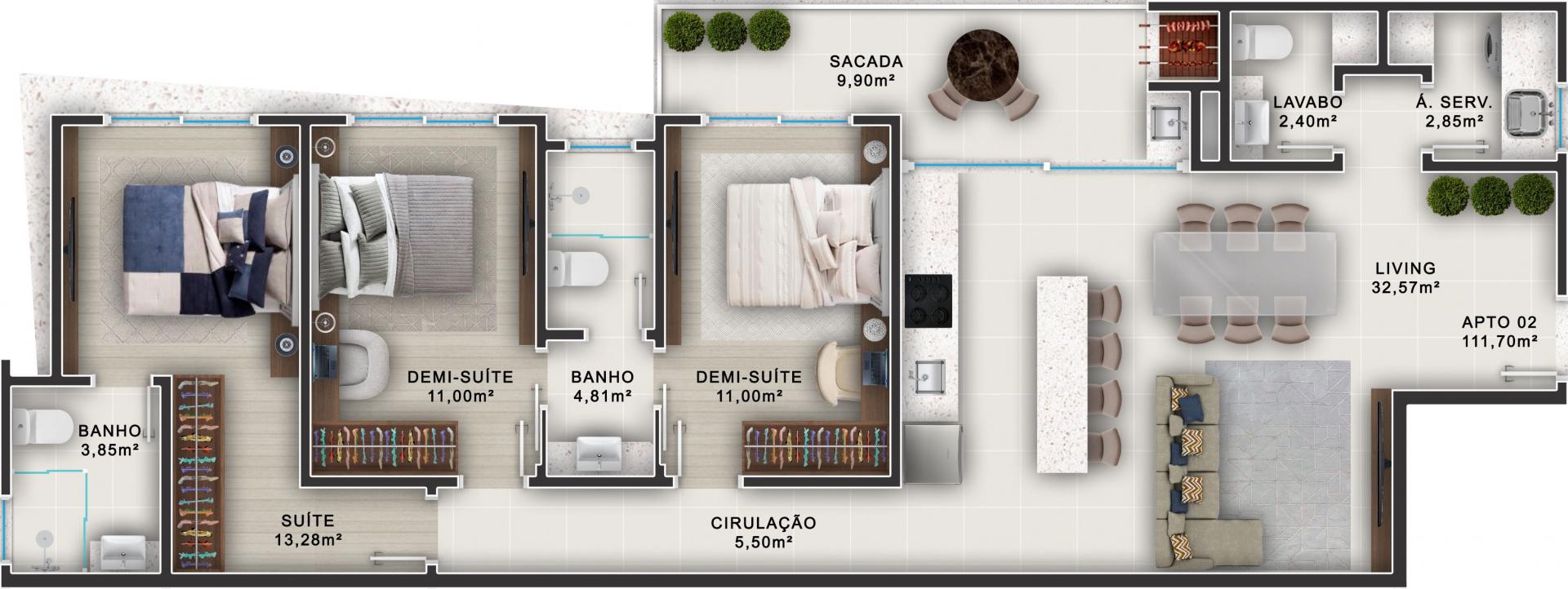 Apartamento Lançamento Próximo ao Mar em Itacolomi - Balneário Piçarras - Santa Catarina - Ocean Side em Balneário de Piçarras